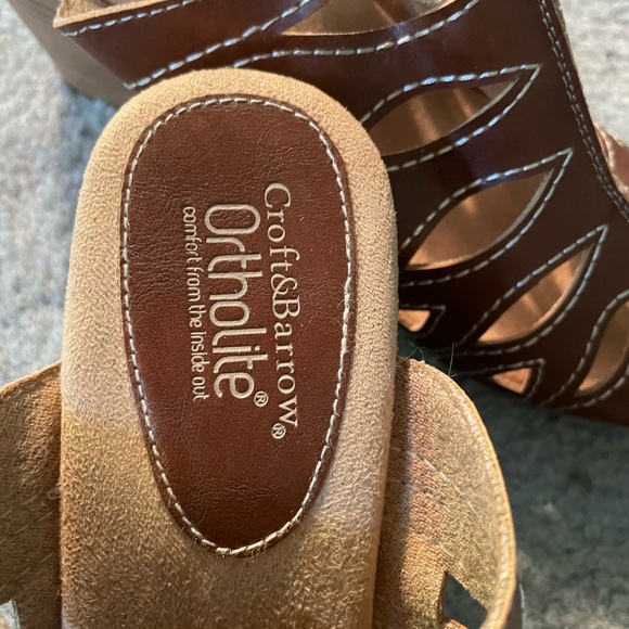 Women’s Sz 6.5 Croft and Barrow Wedge Sandals by in Rich Brown EUC - Picture 5 of 5